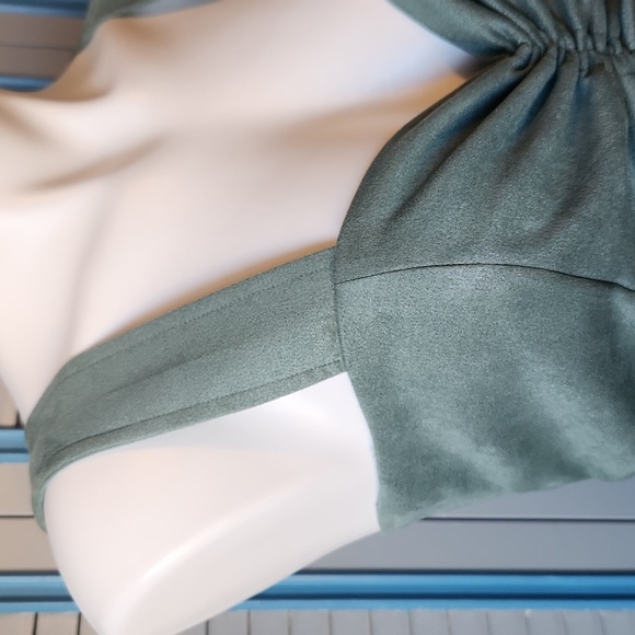 Miami for Francesca’s Ruched Sage Green Mini Dress - Picture 6 of 13